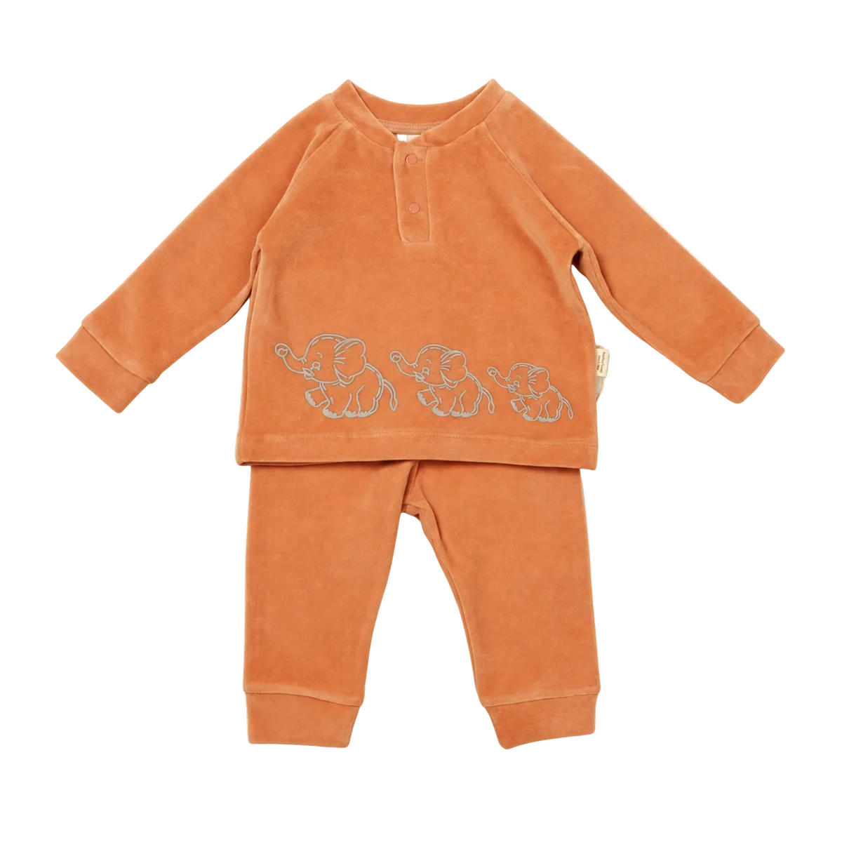 Ensemble bébé 2 pièces avec coton biologique effet velours