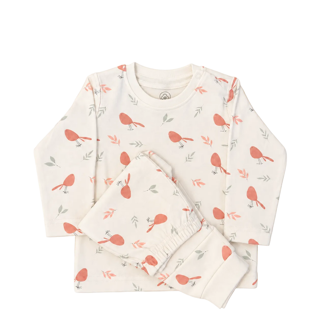 Ensemble pyjama bébé unisexe 2 pièces à motif oiseaux