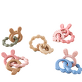 Jouet de dentition sensoriel en silicone – 3 anneaux