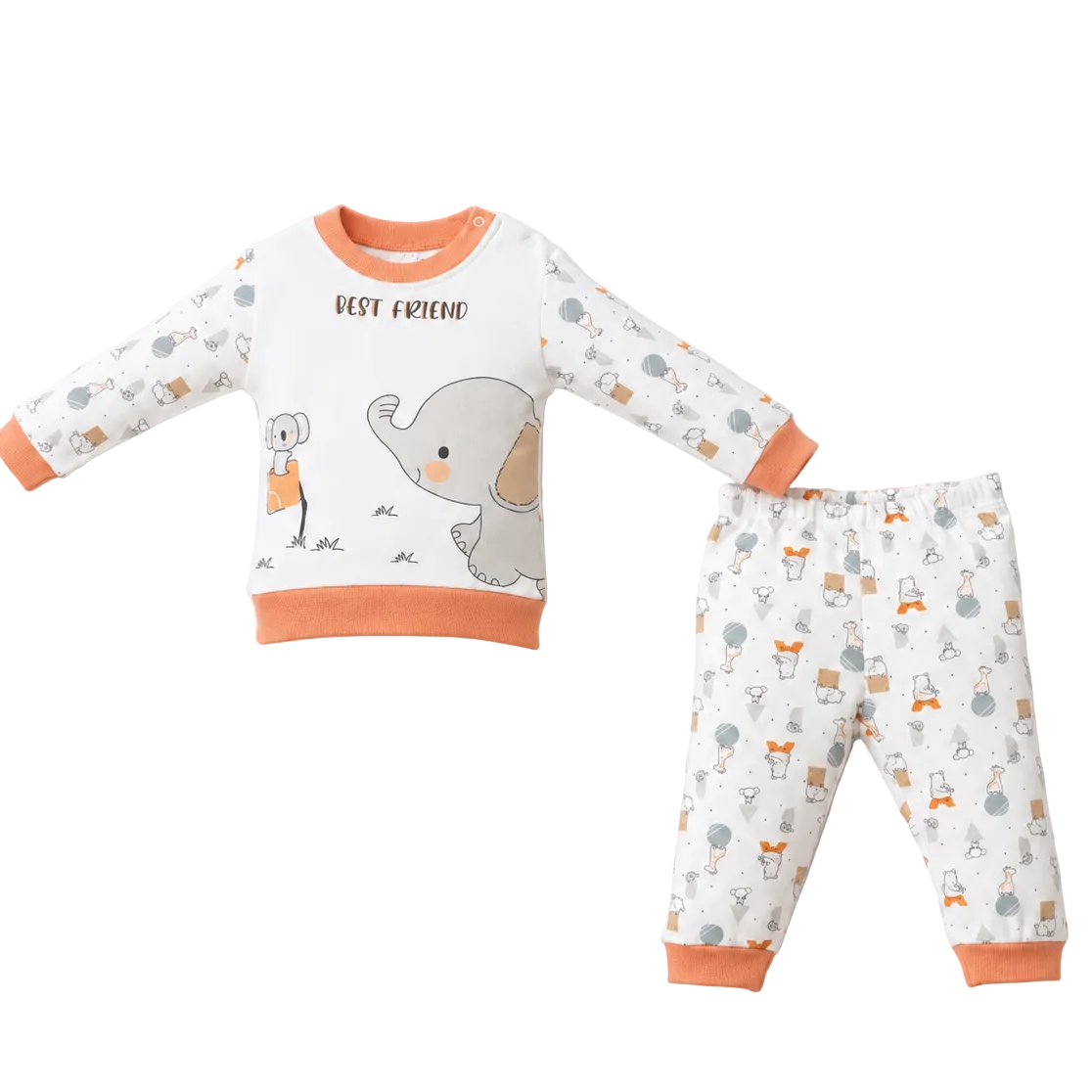 Ensemble pyjama bébé 2 pièces à motif éléphant