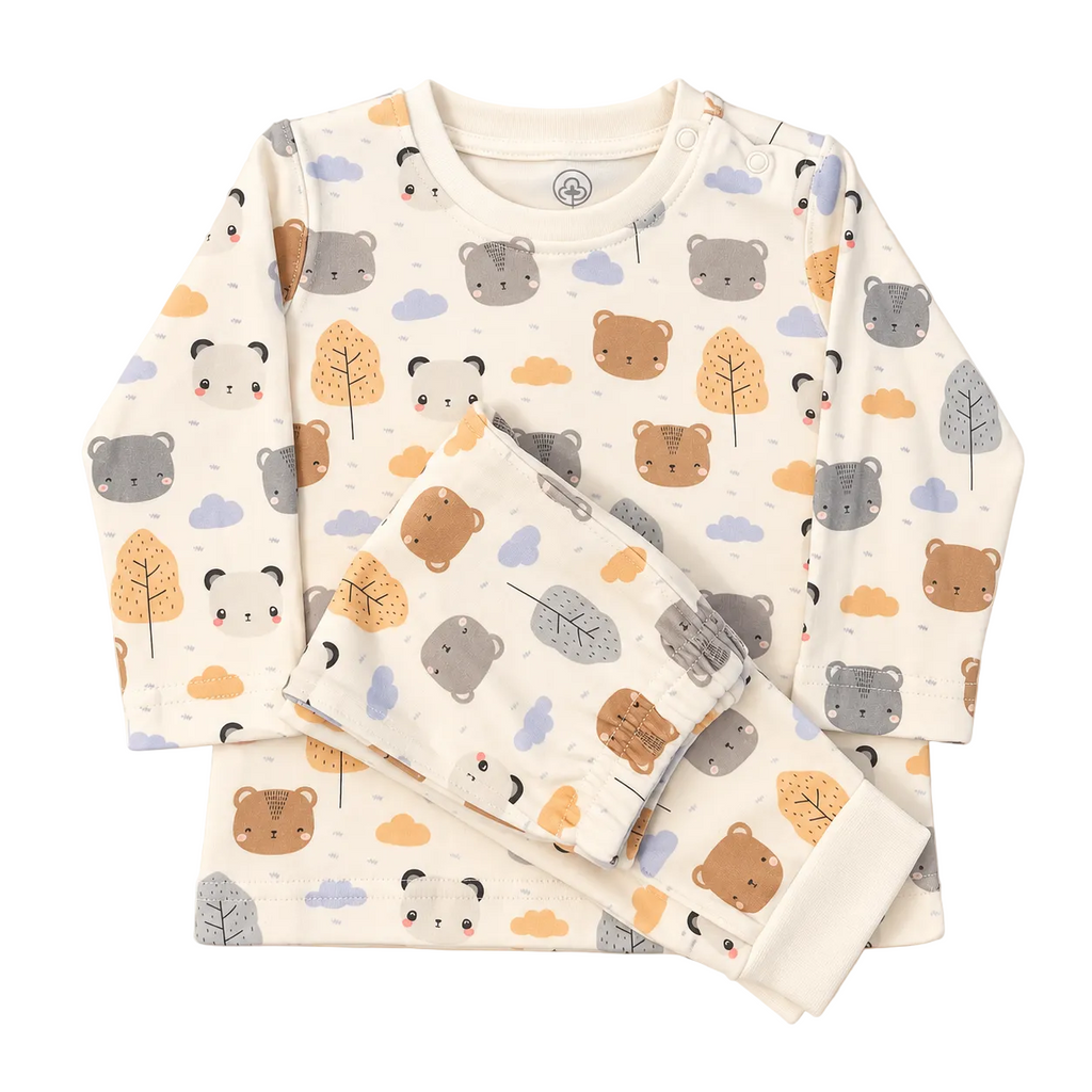 Unisex-Baby-Pyjama-Set, 2-teilig, mit Bärenmotiv
