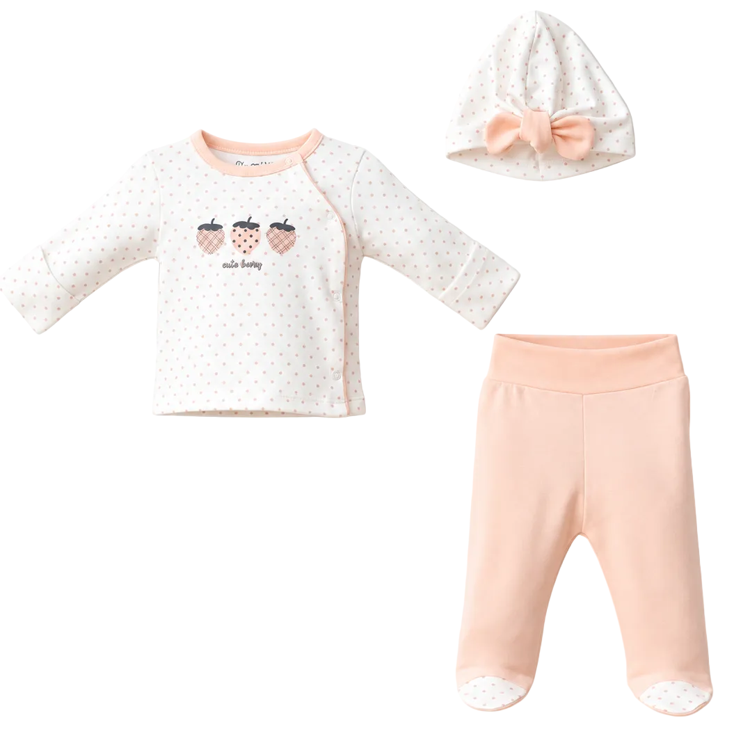 Ensemble bébé 3 pièces à motif fraises