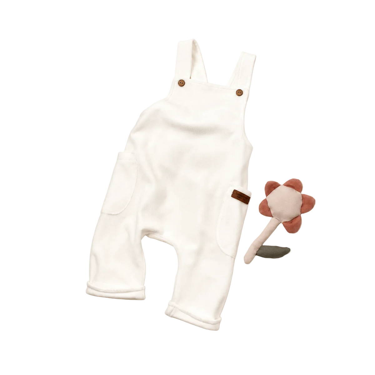 Salopette bébé en coton biologique effet velours