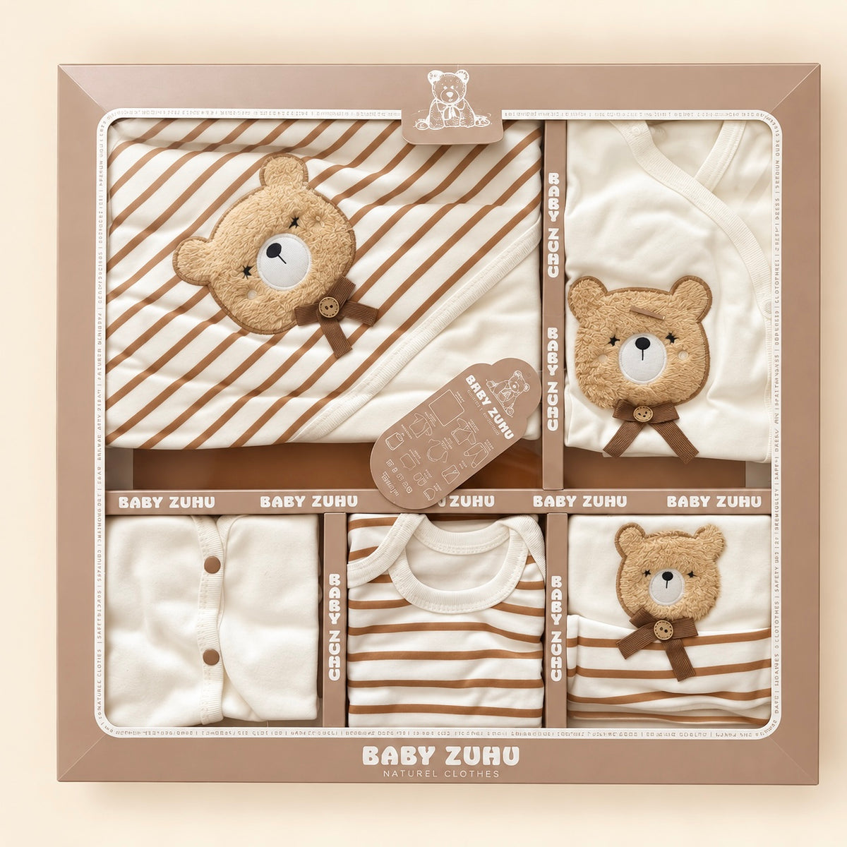 Coffret naissance 10 pièces Baby Zuhu – Ourson beige