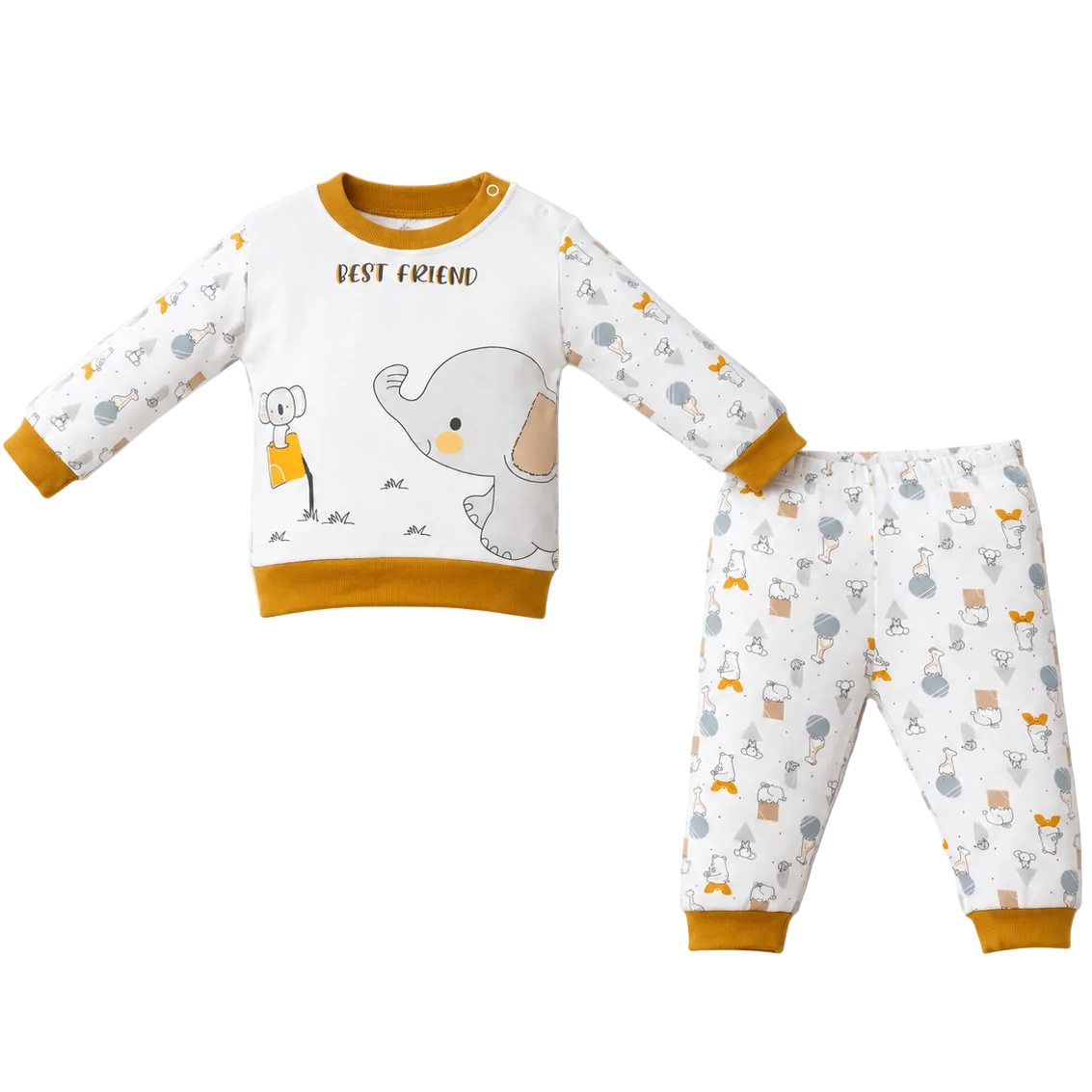 Ensemble pyjama bébé 2 pièces à motif éléphant