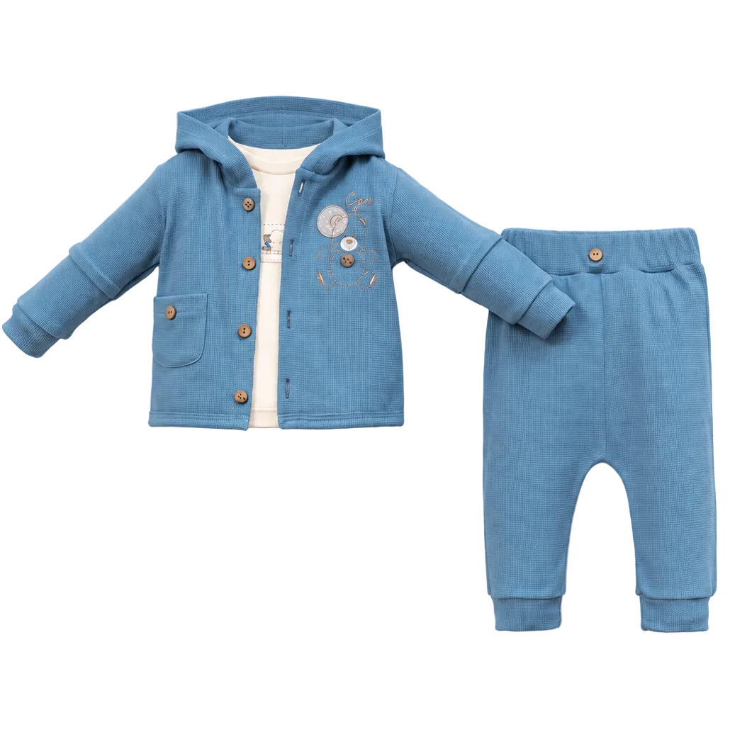 Ensemble bébé 3 pièces imprimé ourson