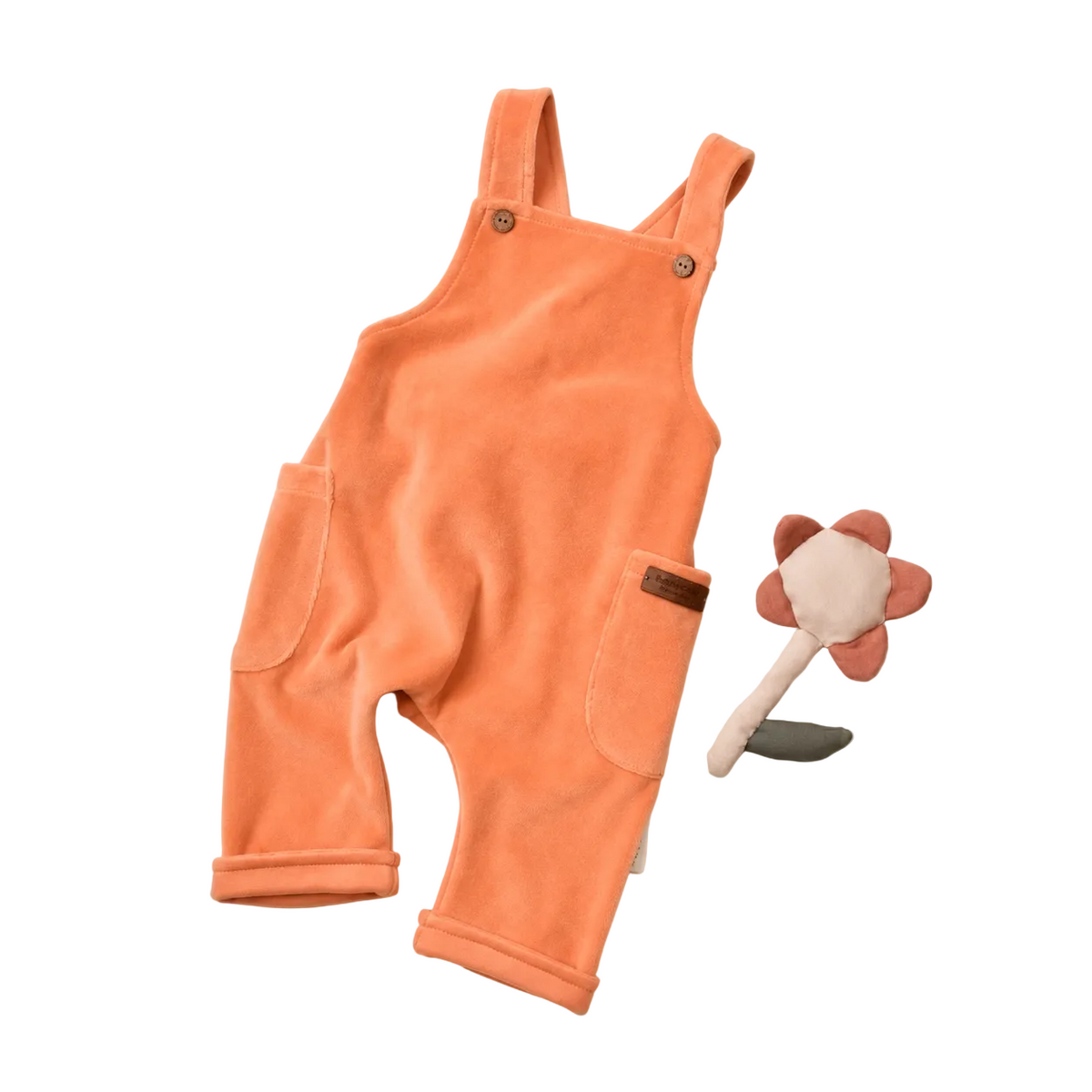 Salopette bébé en coton biologique effet velours