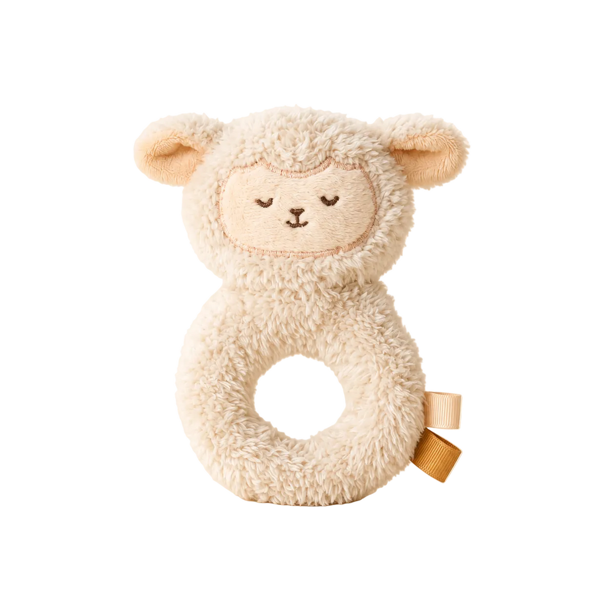 Hochet anneau mouton en peluche