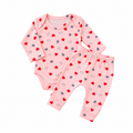 Completo bambina 2 pezzi a cuori