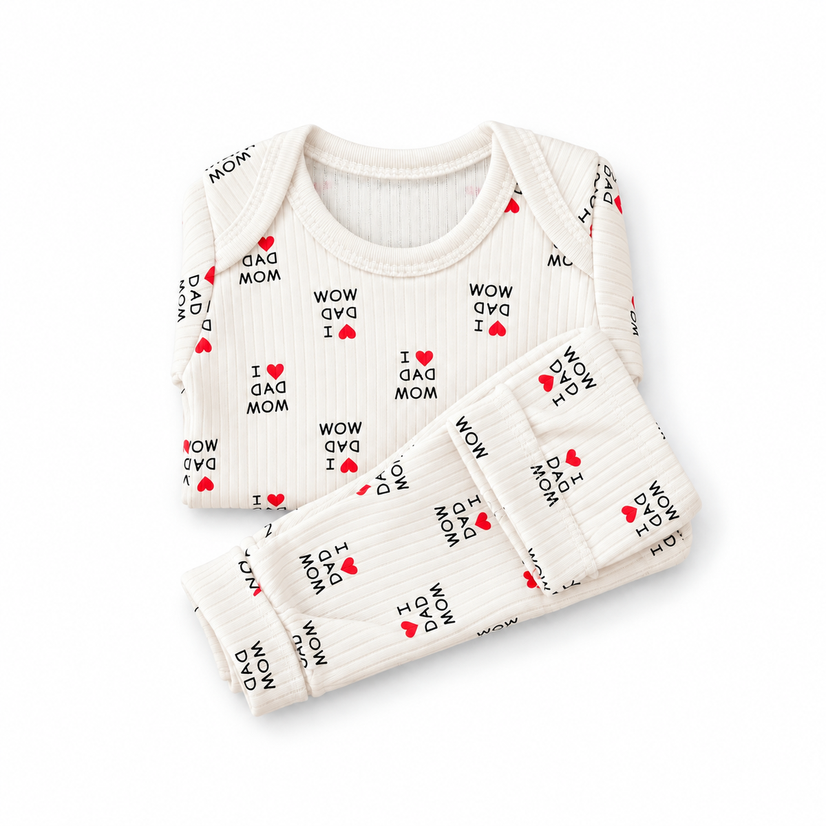 Ensemble bébé unisexe 2 pièces « I Love Mom & Dad »