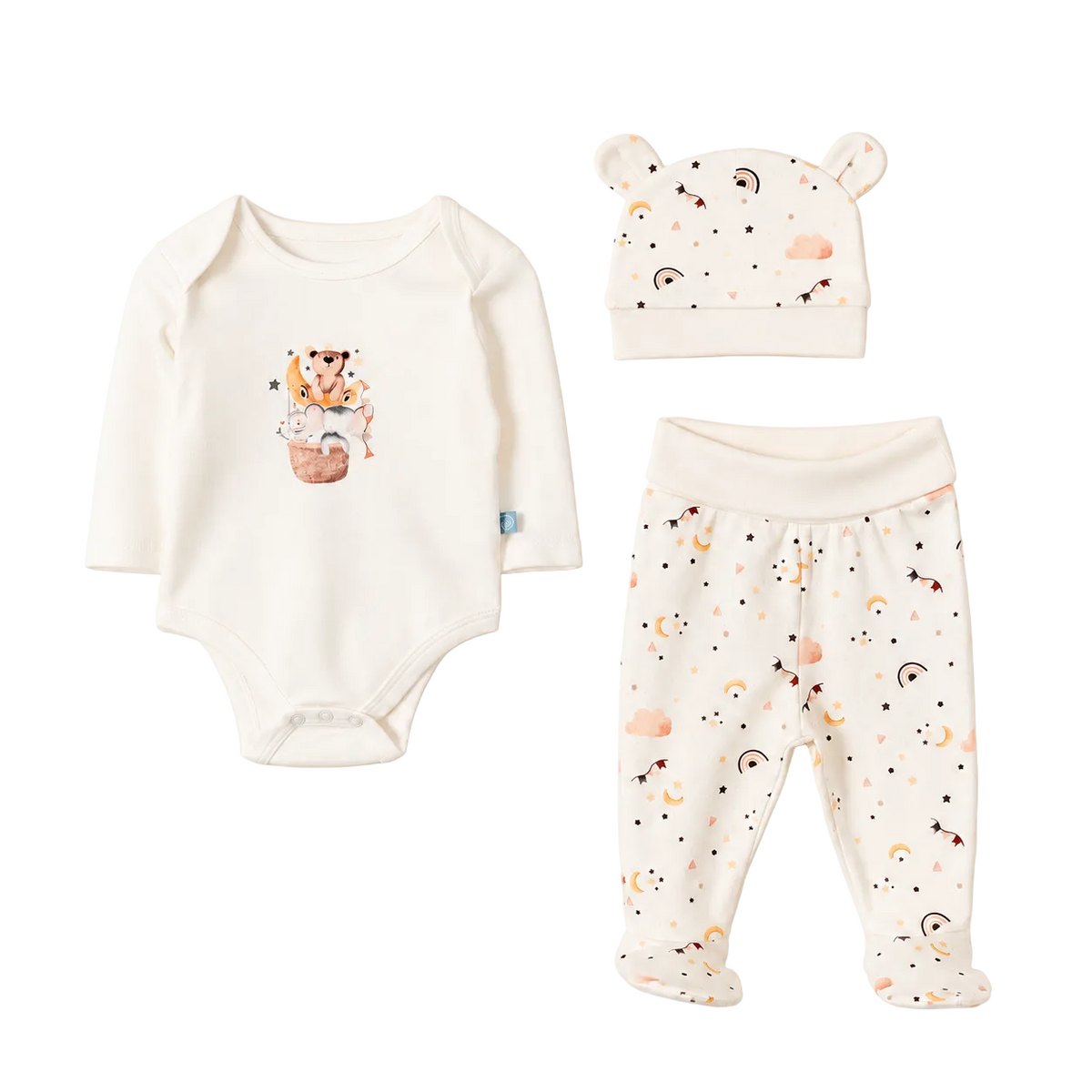 Ensemble bébé unisexe 3 pièces en coton biologique