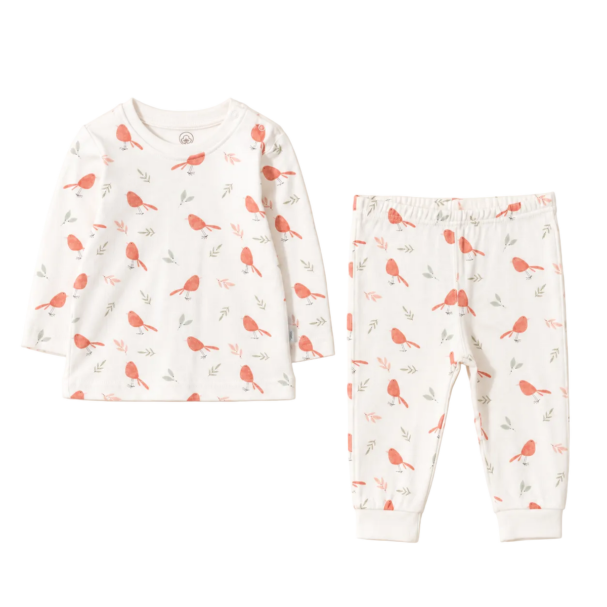 Ensemble pyjama bébé unisexe 2 pièces à motif oiseaux