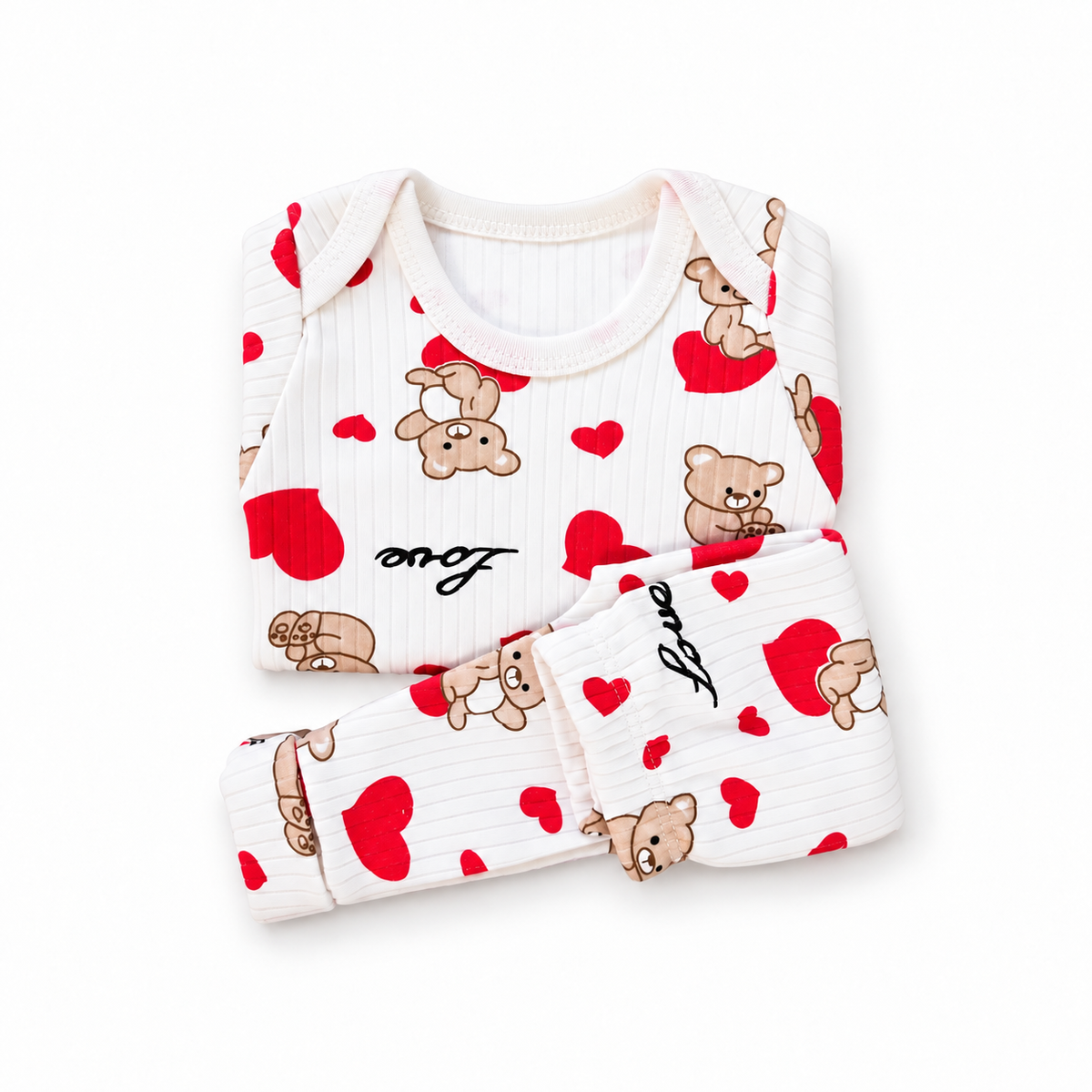 Ensemble bébé unisexe 2 pièces à motif ourson