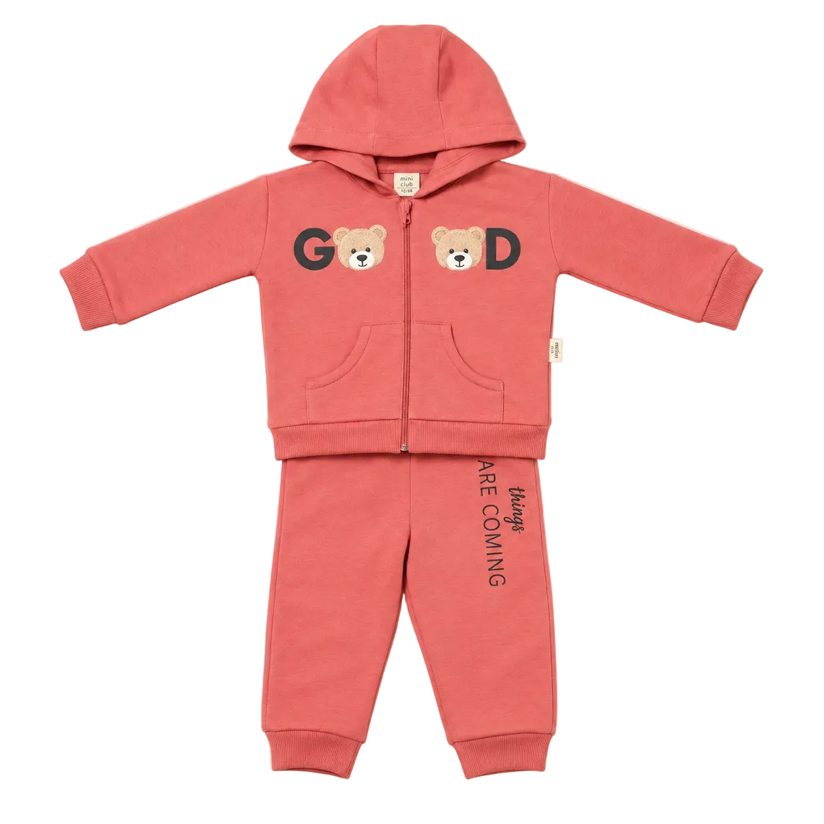Ensemble bébé 2 pièces cardigan à capuche et pantalon – Coton biologique