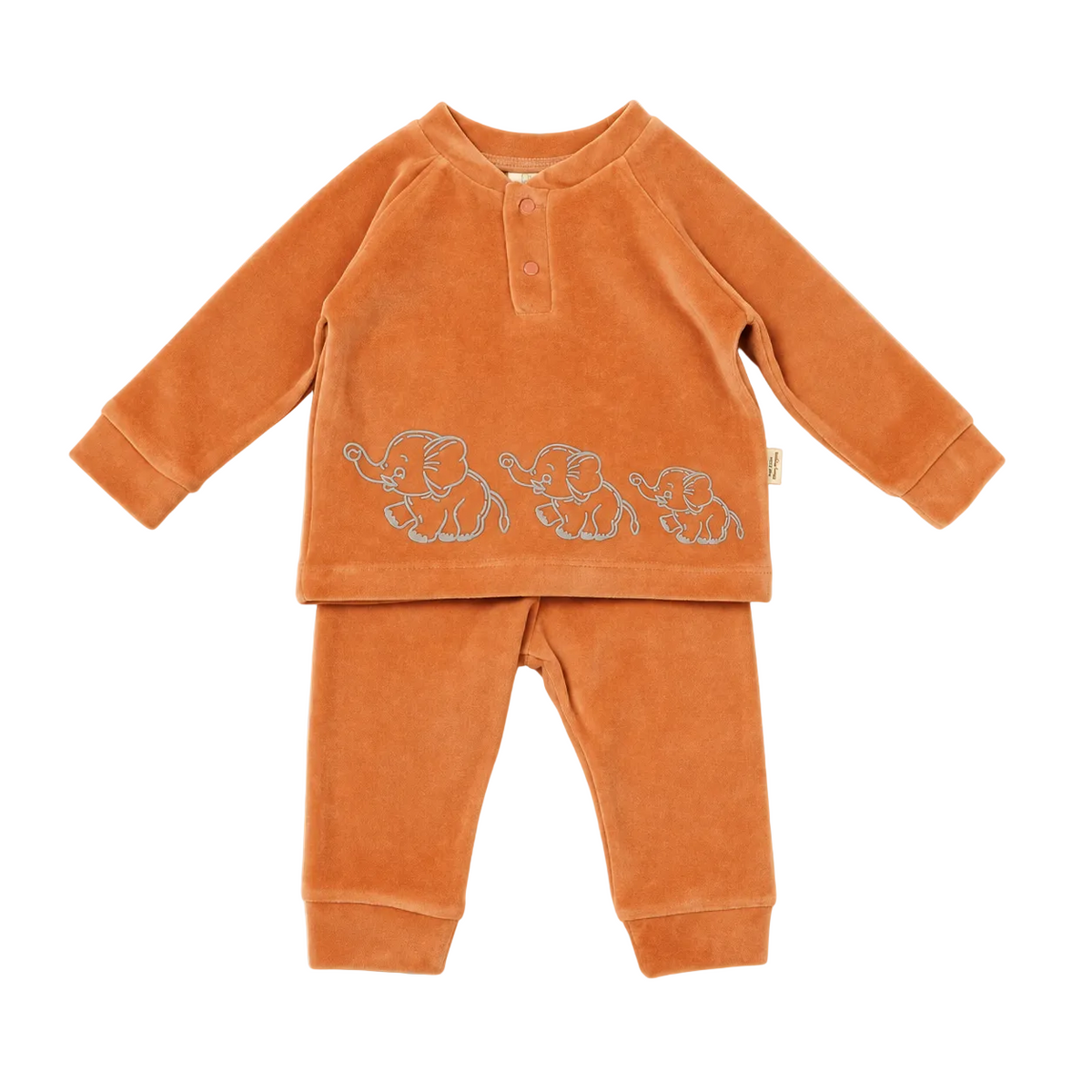 Ensemble bébé 2 pièces avec coton biologique effet velours
