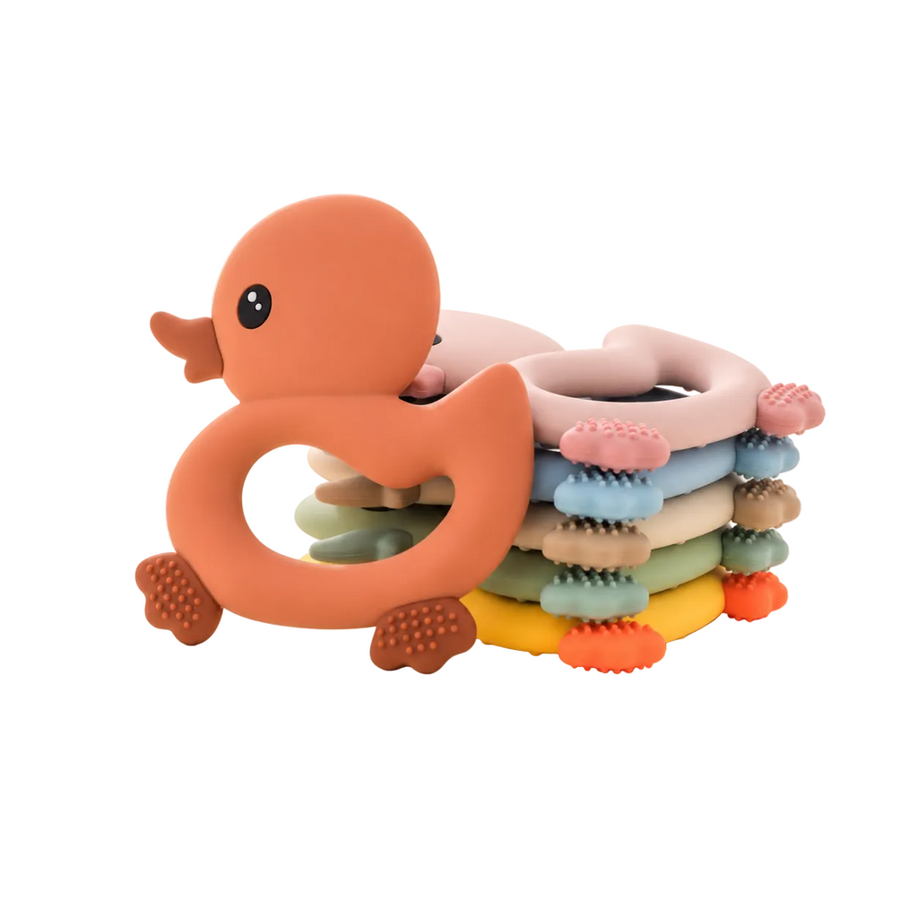 Massaggiagengive a forma di anatra in silicone