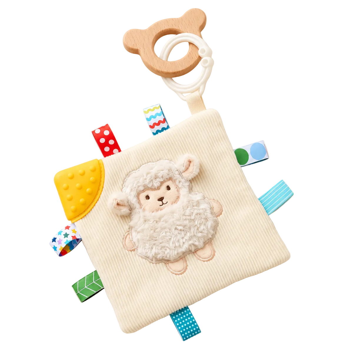 Doudou sensoriel mouton avec jouet de dentition