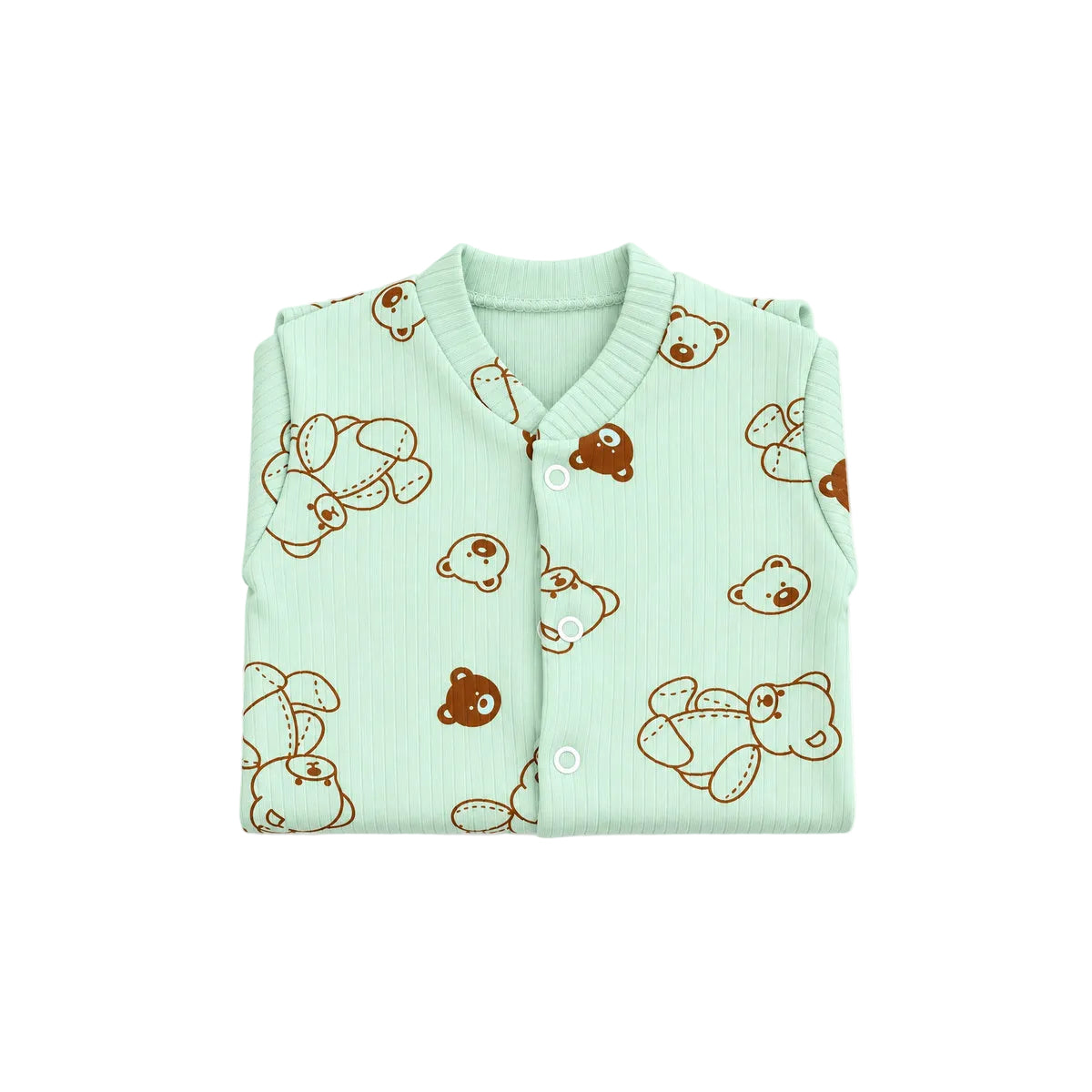 Grenouillère bébé à motif oursons – vert menthe