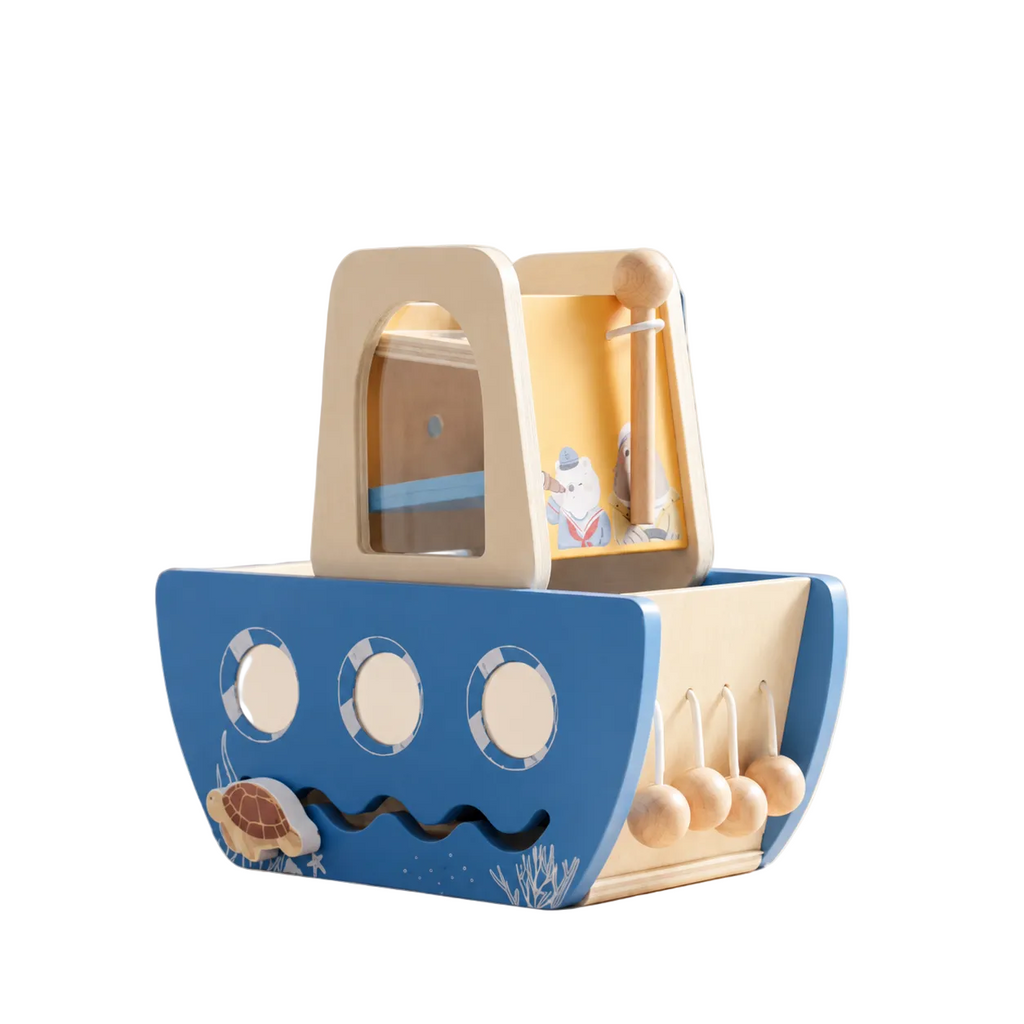 Cubo attività in legno – ispirazione Montessori – barca