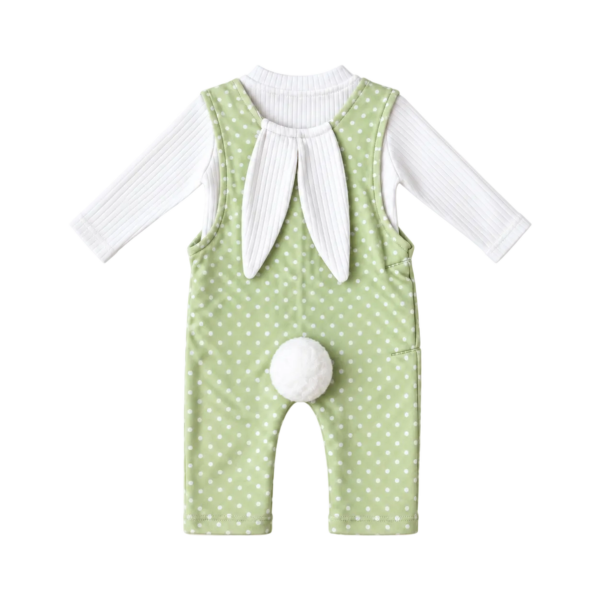 Ensemble bébé fille 2 pièces avec salopette lapin – Vert