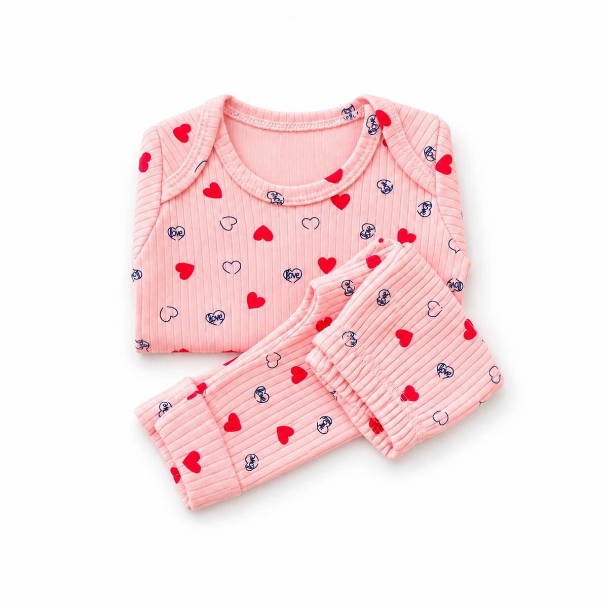 Ensemble bébé fille 2 pièces à motif cœurs