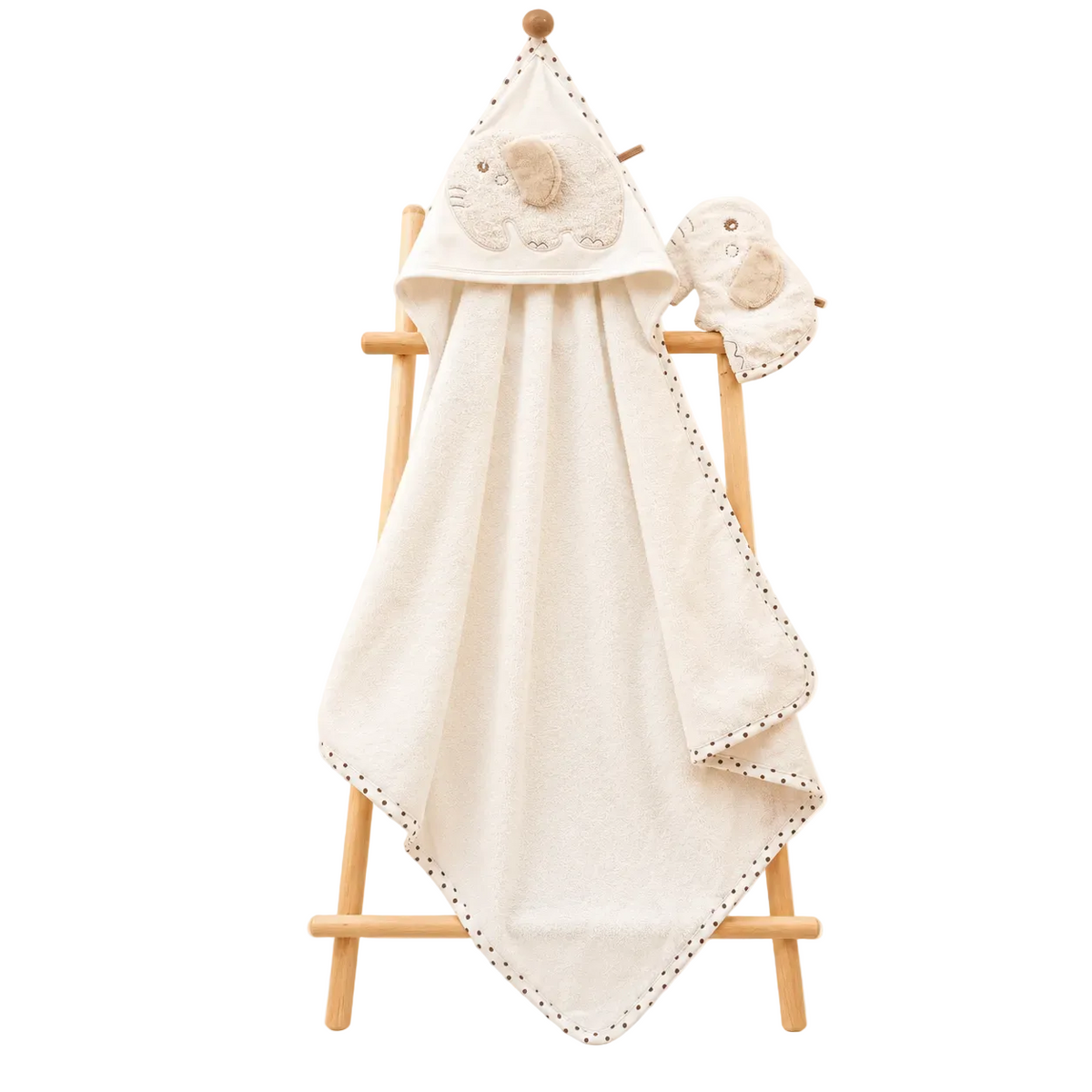 Ensemble de bain bébé Premium Éléphant avec serviettes & gant – Babyline