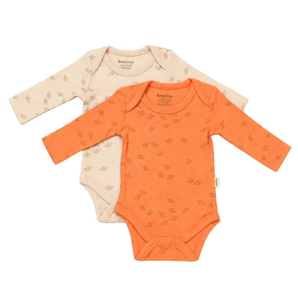 Lot de 2 bodies bébé en modal et coton biologique