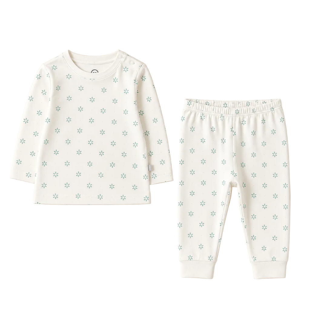Ensemble pyjama bébé unisexe 2 pièces à motif floral