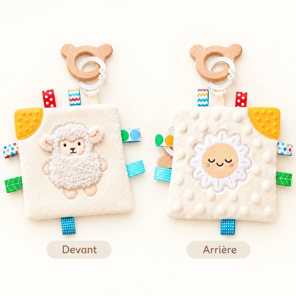 Doudou sensoriale pecora con massaggiagengive