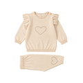 Ensemble bébé fille 2 pièces en maille 100 % coton biologique GOTS – Ruffle Love